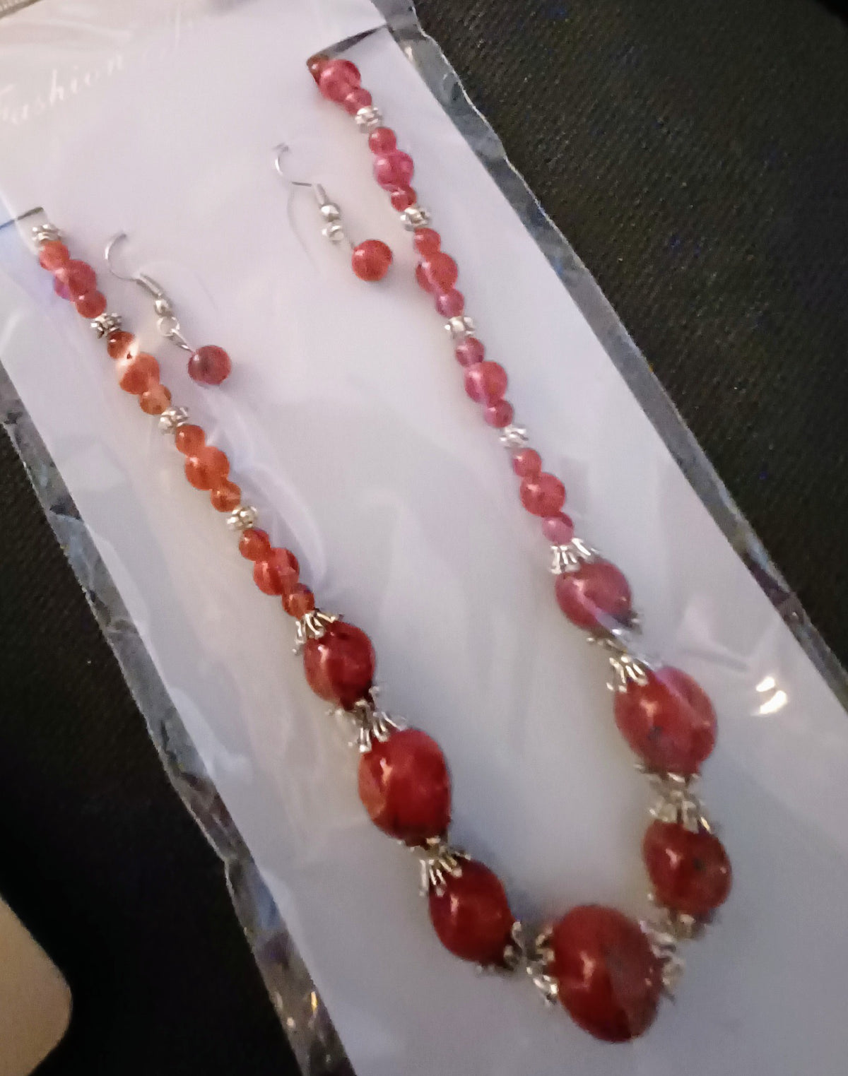Vintage Red Bead Necklace