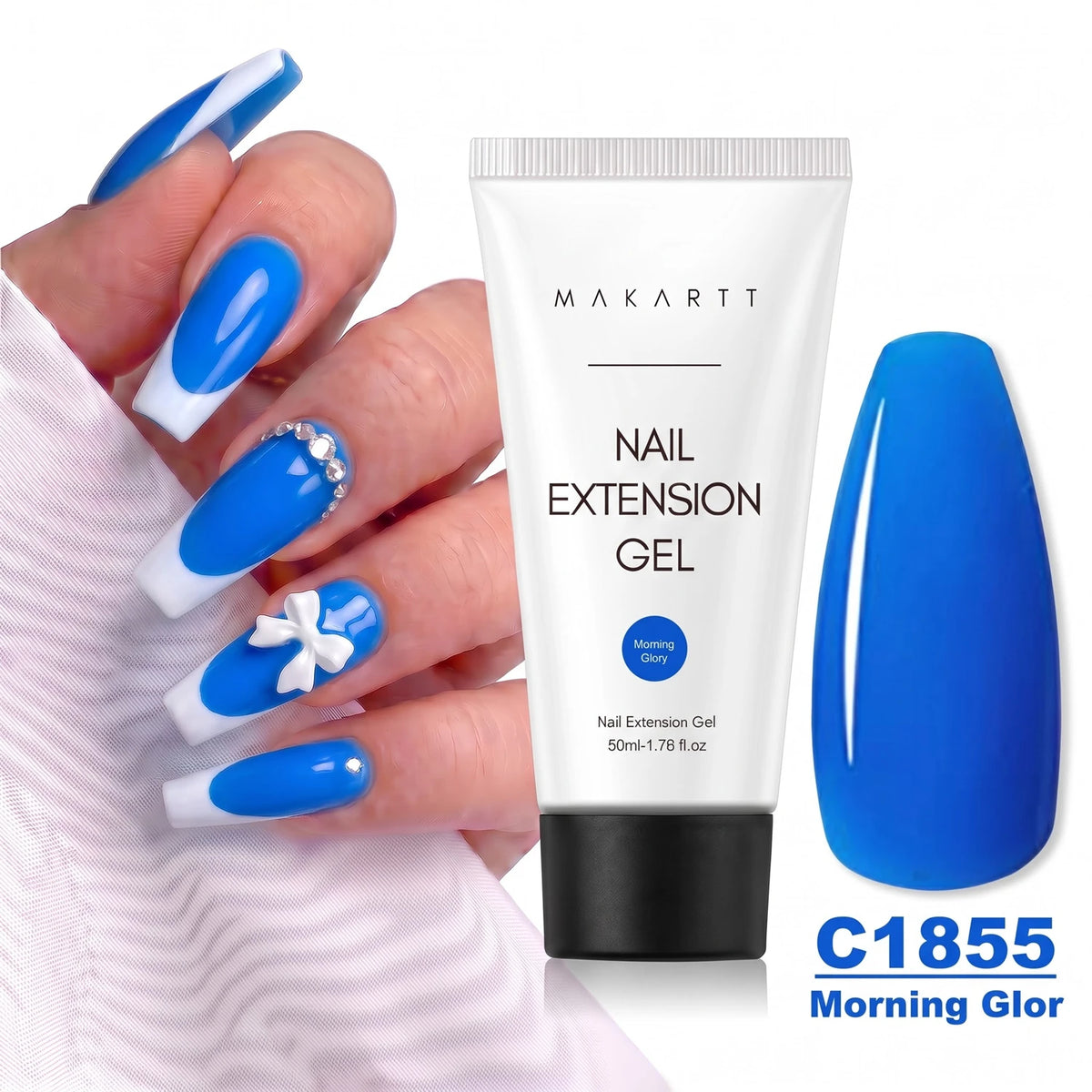 Makartt HEMA-Free Poly Nail Extension Gel 50ml, Hybrid Acrygel Builder Multi-Color, Long-Lasting French Manicure DIY Nail Art