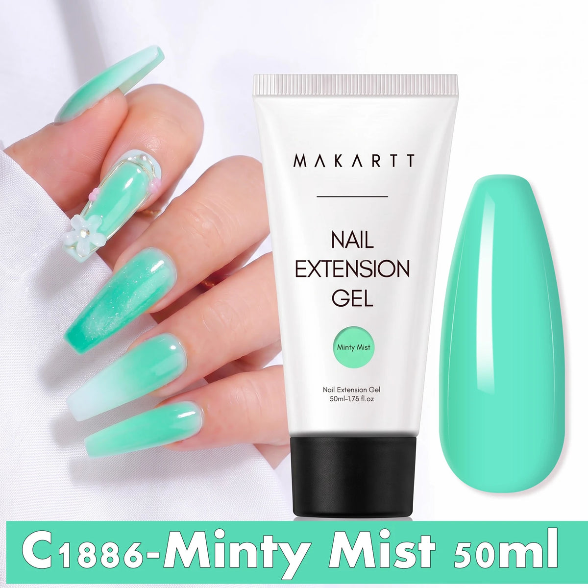 Makartt HEMA-Free Poly Nail Extension Gel 50ml, Hybrid Acrygel Builder Multi-Color, Long-Lasting French Manicure DIY Nail Art