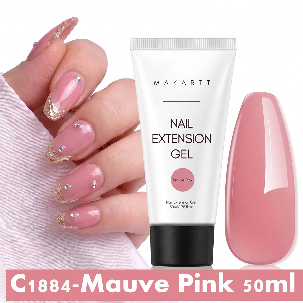 Makartt HEMA-Free Poly Nail Extension Gel 50ml, Hybrid Acrygel Builder Multi-Color, Long-Lasting French Manicure DIY Nail Art