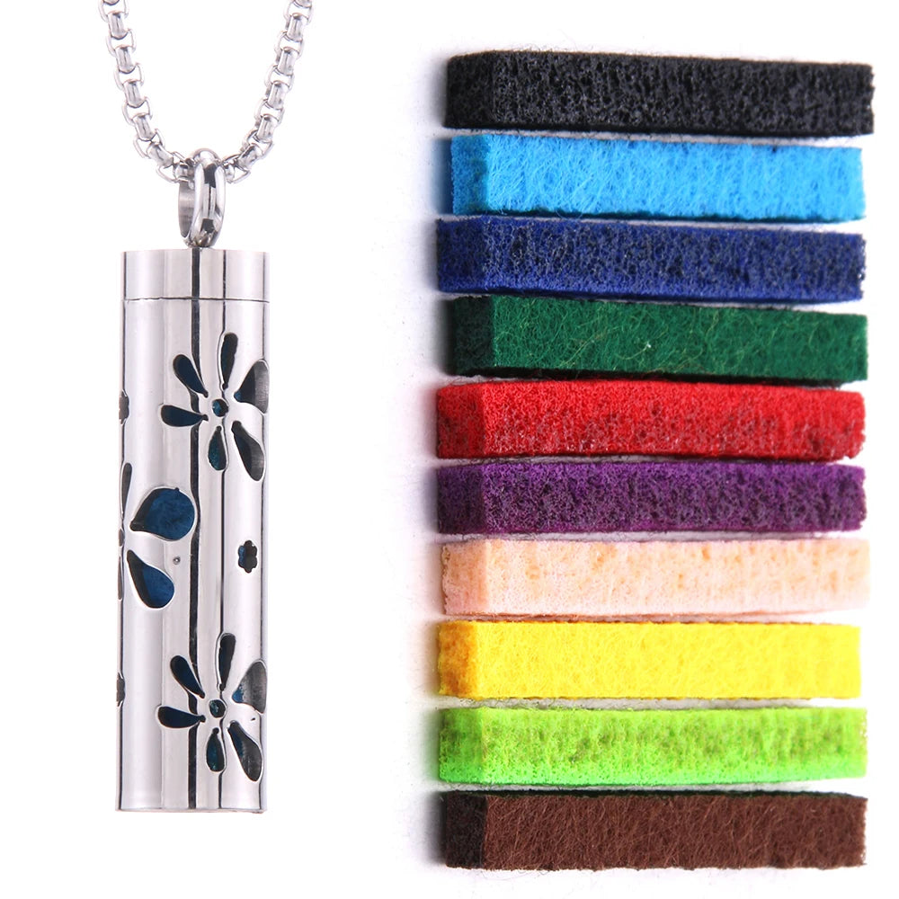 Aromatherapy Necklace Diffuser Pendant 316L Stainless Steel Locket Aroma Perfume Oils Essential Oil Diffuser Pendant Necklace