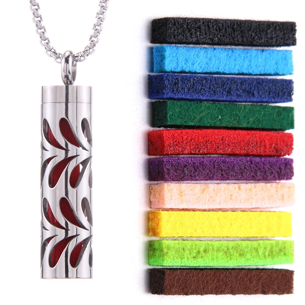 Aromatherapy Necklace Diffuser Pendant 316L Stainless Steel Locket Aroma Perfume Oils Essential Oil Diffuser Pendant Necklace