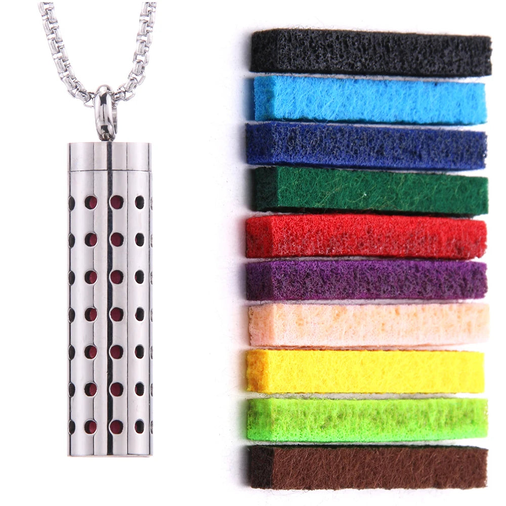 Aromatherapy Necklace Diffuser Pendant 316L Stainless Steel Locket Aroma Perfume Oils Essential Oil Diffuser Pendant Necklace