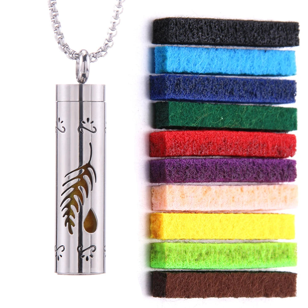 Aromatherapy Necklace Diffuser Pendant 316L Stainless Steel Locket Aroma Perfume Oils Essential Oil Diffuser Pendant Necklace