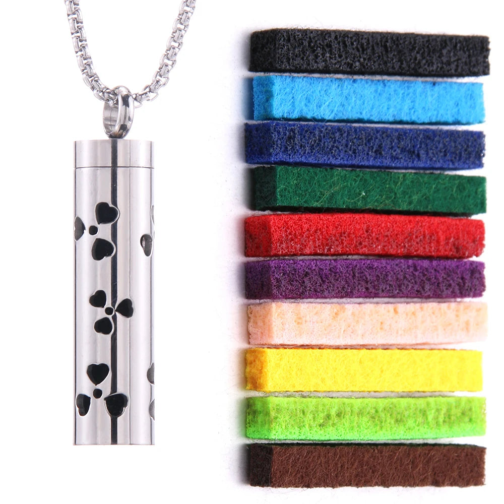 Aromatherapy Necklace Diffuser Pendant 316L Stainless Steel Locket Aroma Perfume Oils Essential Oil Diffuser Pendant Necklace