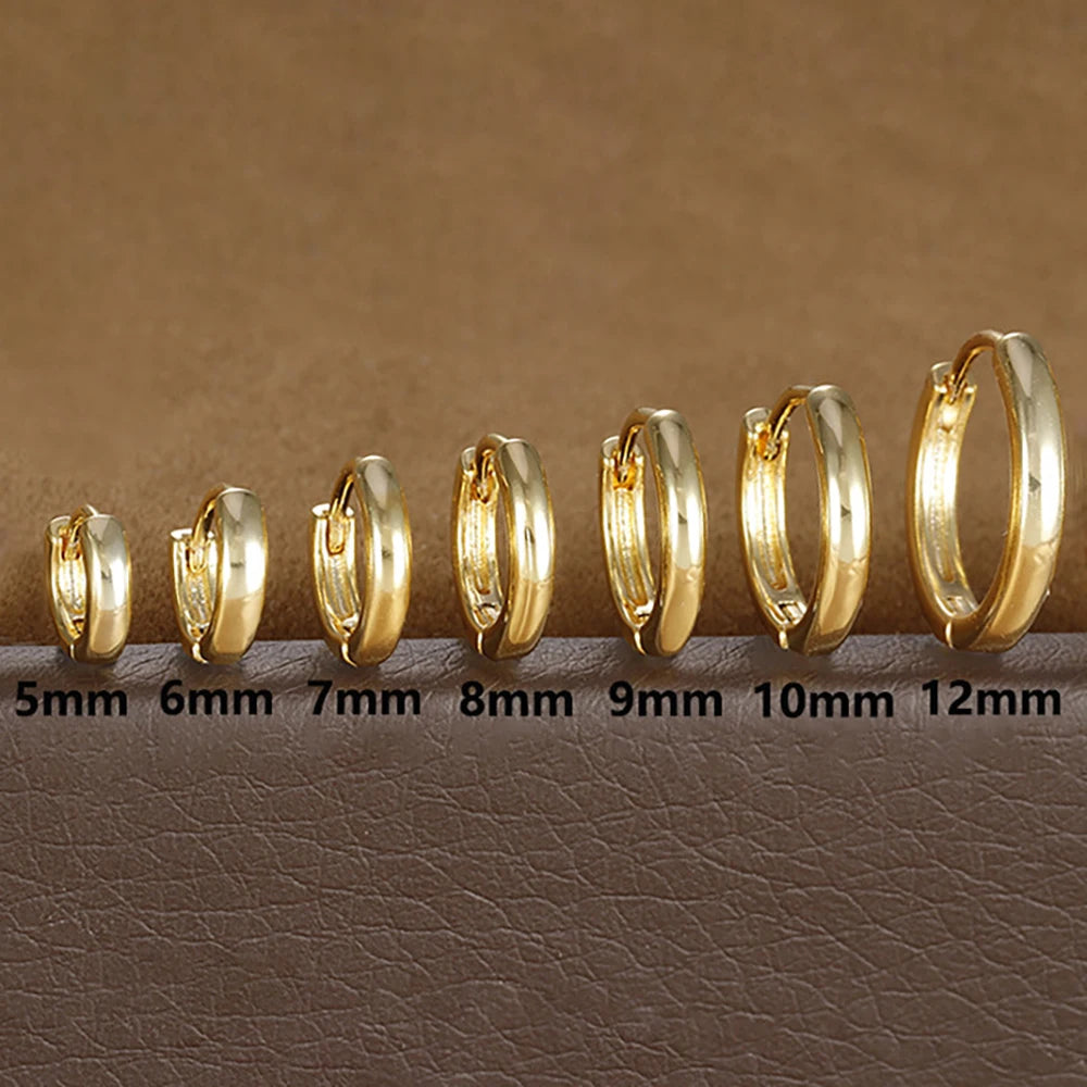 1Pair Stainless Steel Huggie Minimal Hoop Earrings Little Crystal Zirconia Thin Helix Tragus Cartilage Earrings Piercing Jewelry