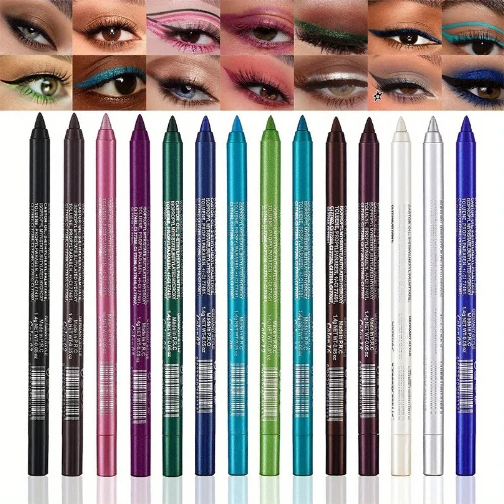 17 Colors Pearlescent Eyeliner Pencil Colorful Waterproof Long-lasting Matte Smooth Easy Wear Eyeshadow Eyeliner Pen Eyes Makeup