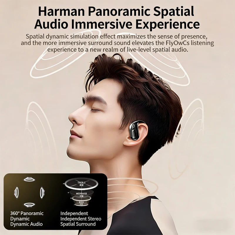 Lenovo Wireless Headphones Q13 Bluetooth 5.3 Earphones True with Mic Button Control Noise Reduction Earhooks Waterproof Headset