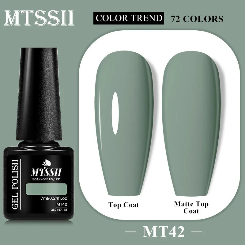 MTSSII 72 Colors 7ml Colorful Gel Nail Polish Nail Supplies Semi Permanent Nail Art Manicure Soak Off LED UV Gel Nail Varnish