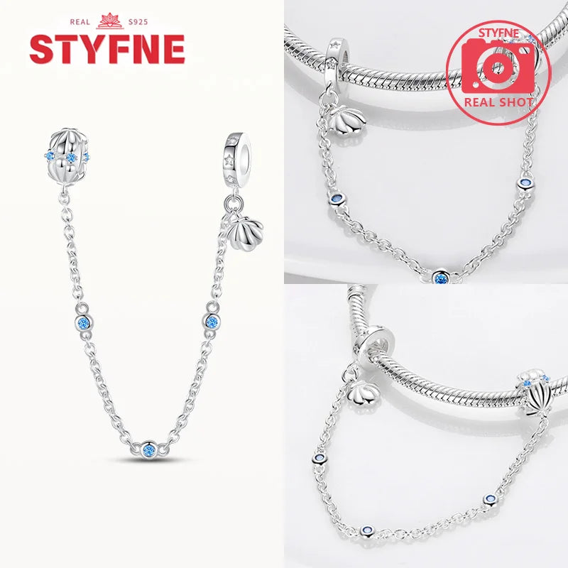 925 Sterling Silver Ocean Series Blue Turtle Starfish Shell Fit Original Bracelet Charms for Women diy Fine Jewelry Gifts