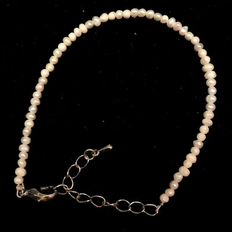 Small Natural Stone Bead Necklace Bracelet for Women, Zircon Tourmaline Pearl Necklace with, Reki Clavicle Chain, Choker, 2-3mm
