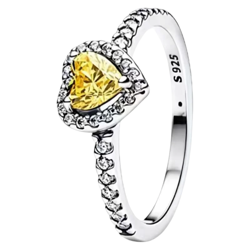2025 New 925 Silver Red Pink, Purple,green Heart-shaped Rings Are Suitable For Delicate For Women At Wedding Parties Jewelry