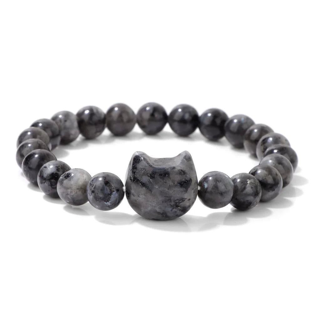 Natural Stone Charm Bracelets For Women Men Amethysts Lapis Lazuli Labradorite White Howlite Elastic Bracelet Jewelry