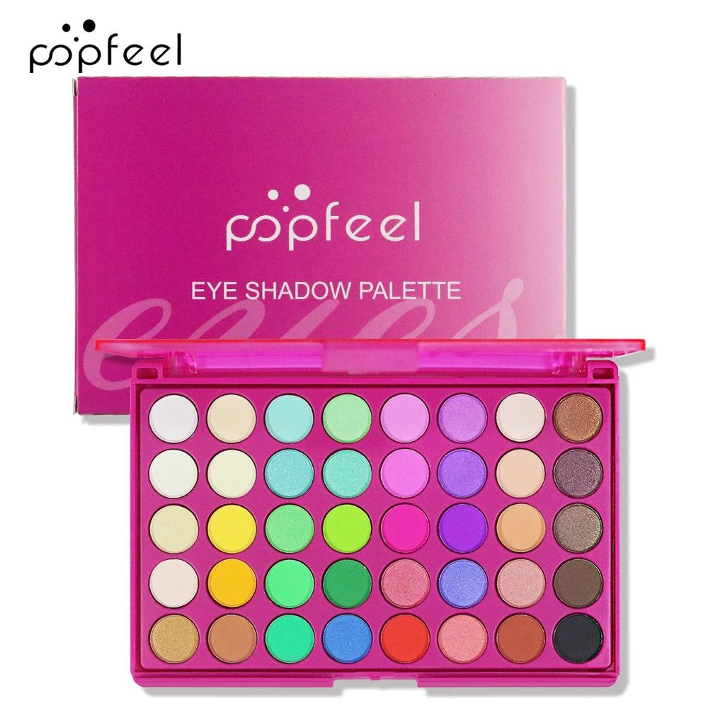 POPFEEL 40 Color Earth Tones &Rainbow Shades Eyeshadow Palette -Long-Lasting, Highly Pigmented, Smooth Matte and Shimmer Finish