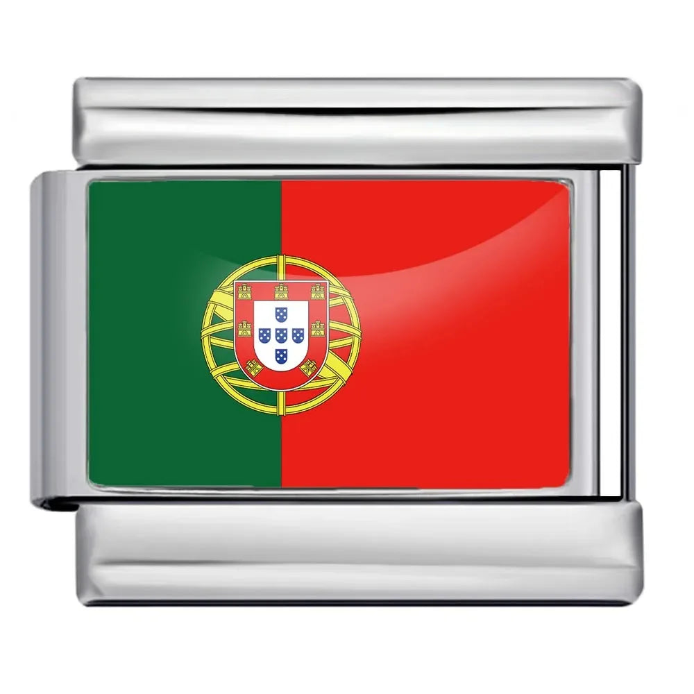 2025 New Classic World National Flags Italian Charm Link Fit 9mm Fashion Bracelet Stainless Steel for Women Men Jewelry DIY Gift