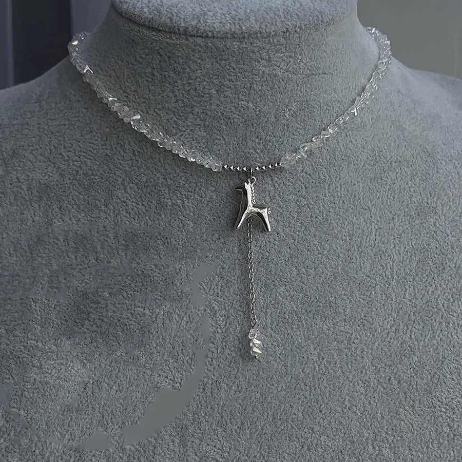 Elegant Multilayer Tassel Chain Pendant Necklace For Women Vintage Creative Natural Blue Stone Chocker Necklace Wedding Jewelry