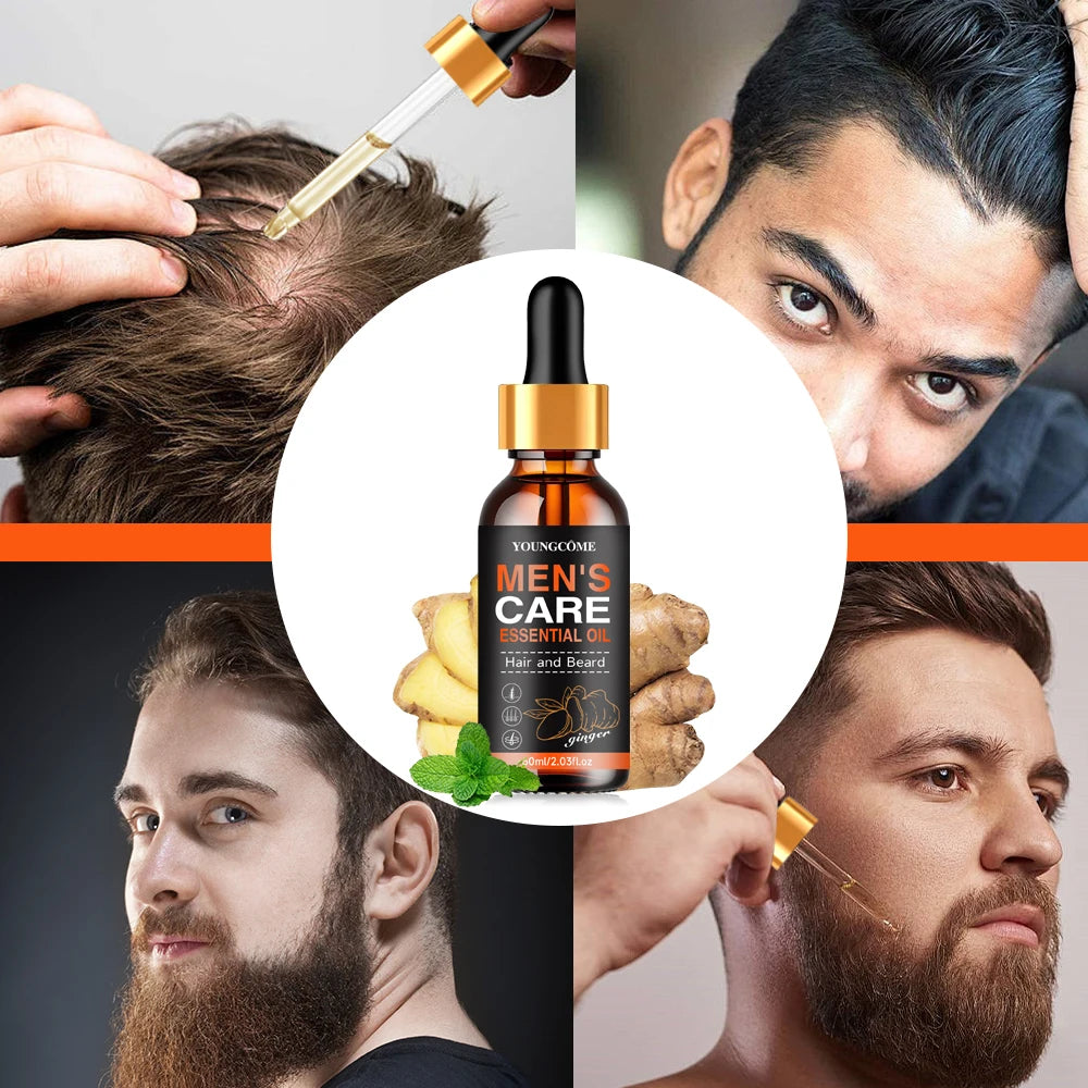Men Beard Essential Oil Increase Moisturize Soft Smooth Nourish Thicken For Grooming Hair Facial Care Beard Growth Oil Care