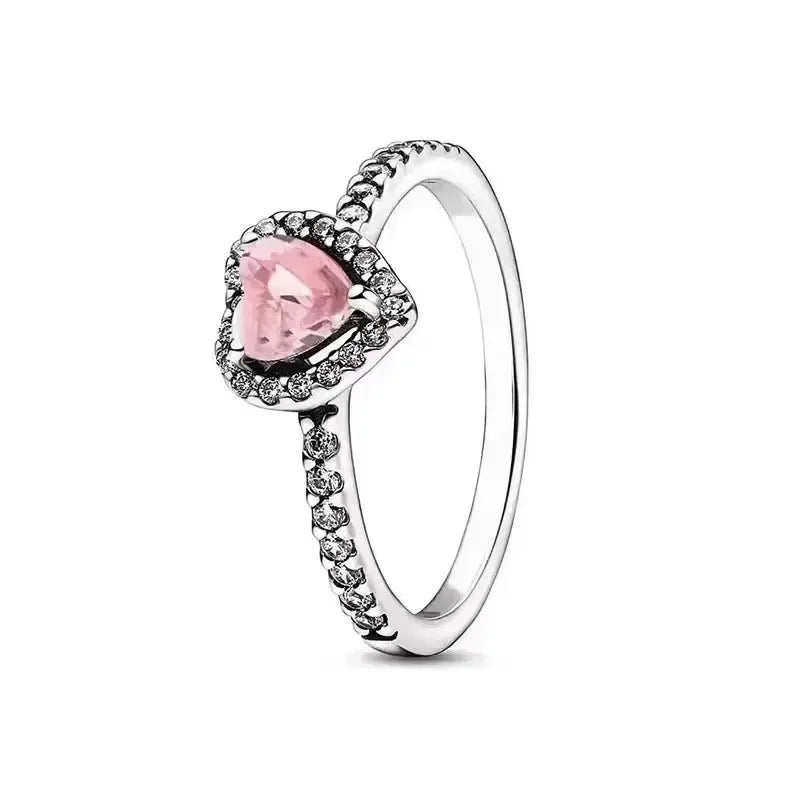 Hot selling 925 silver exquisite luxury sparkling crown heart-shaped women's ring jewelry