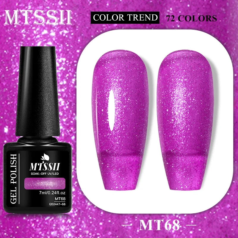 MTSSII 72 Colors 7ml Colorful Gel Nail Polish Nail Supplies Semi Permanent Nail Art Manicure Soak Off LED UV Gel Nail Varnish