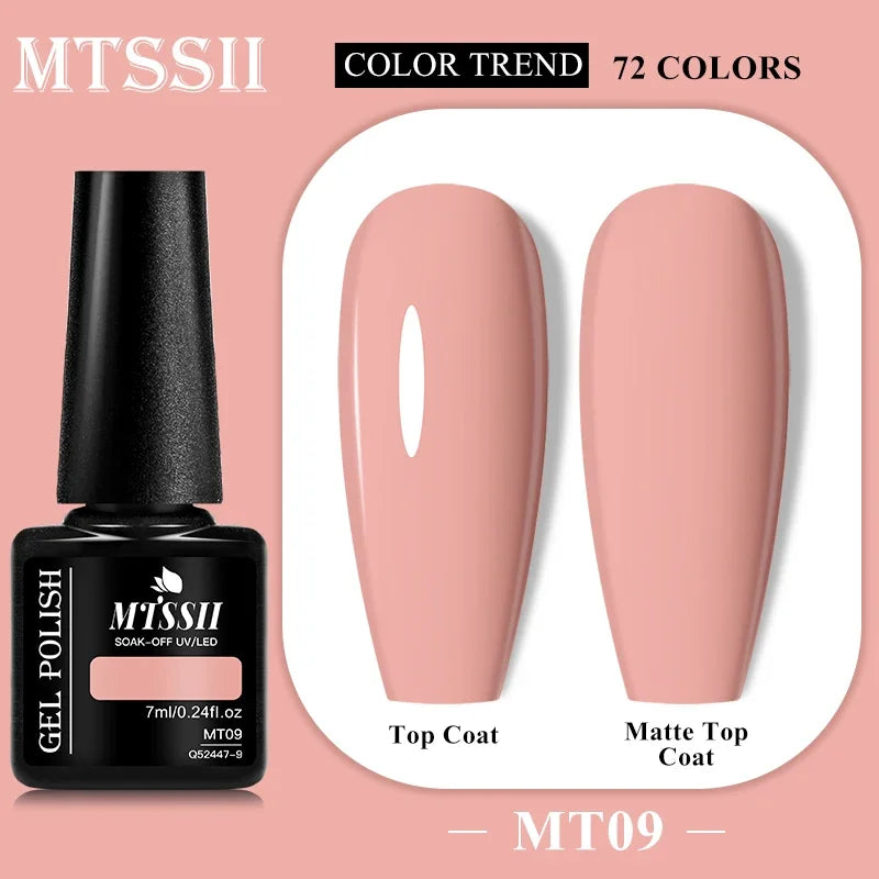MTSSII 72 Colors 7ml Colorful Gel Nail Polish Nail Supplies Semi Permanent Nail Art Manicure Soak Off LED UV Gel Nail Varnish