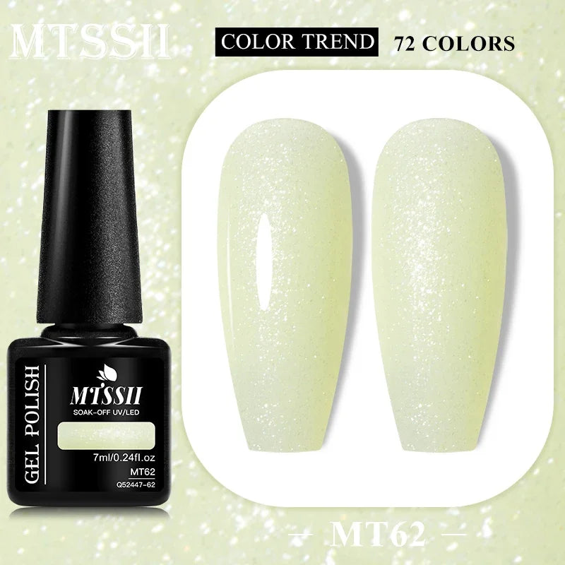 MTSSII 72 Colors 7ml Colorful Gel Nail Polish Nail Supplies Semi Permanent Nail Art Manicure Soak Off LED UV Gel Nail Varnish