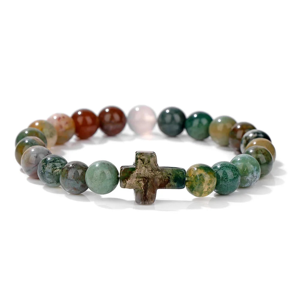 Natural Stone Charm Bracelets For Women Men Amethysts Lapis Lazuli Labradorite White Howlite Elastic Bracelet Jewelry