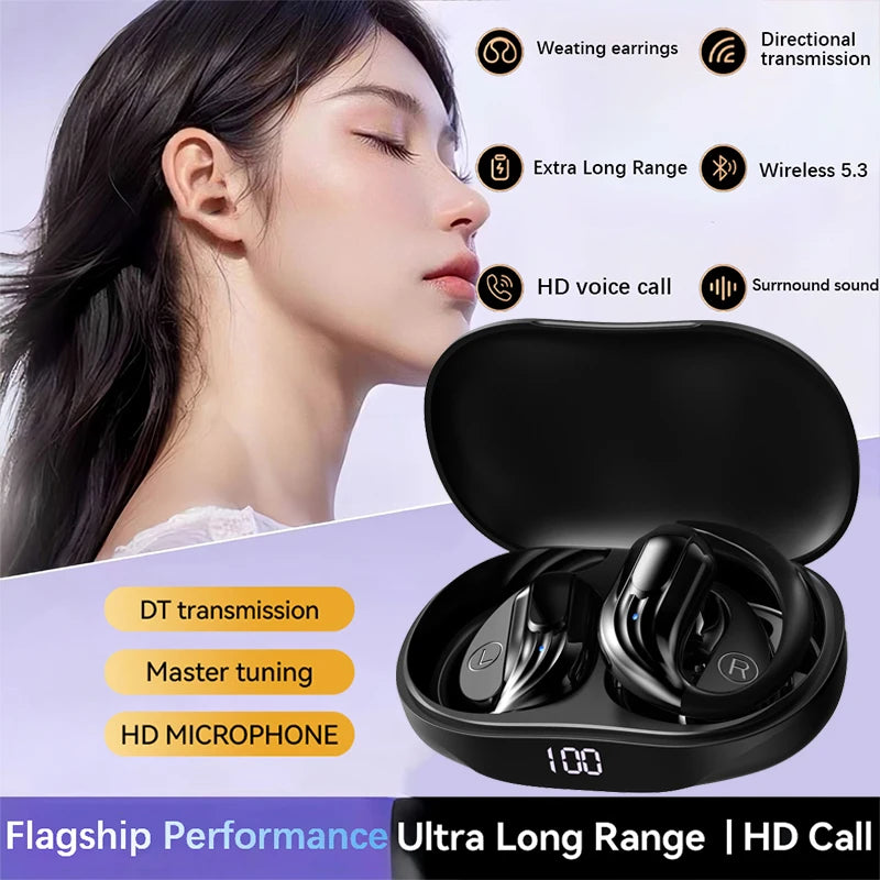 Lenovo Wireless Headphones Q13 Bluetooth 5.3 Earphones True with Mic Button Control Noise Reduction Earhooks Waterproof Headset