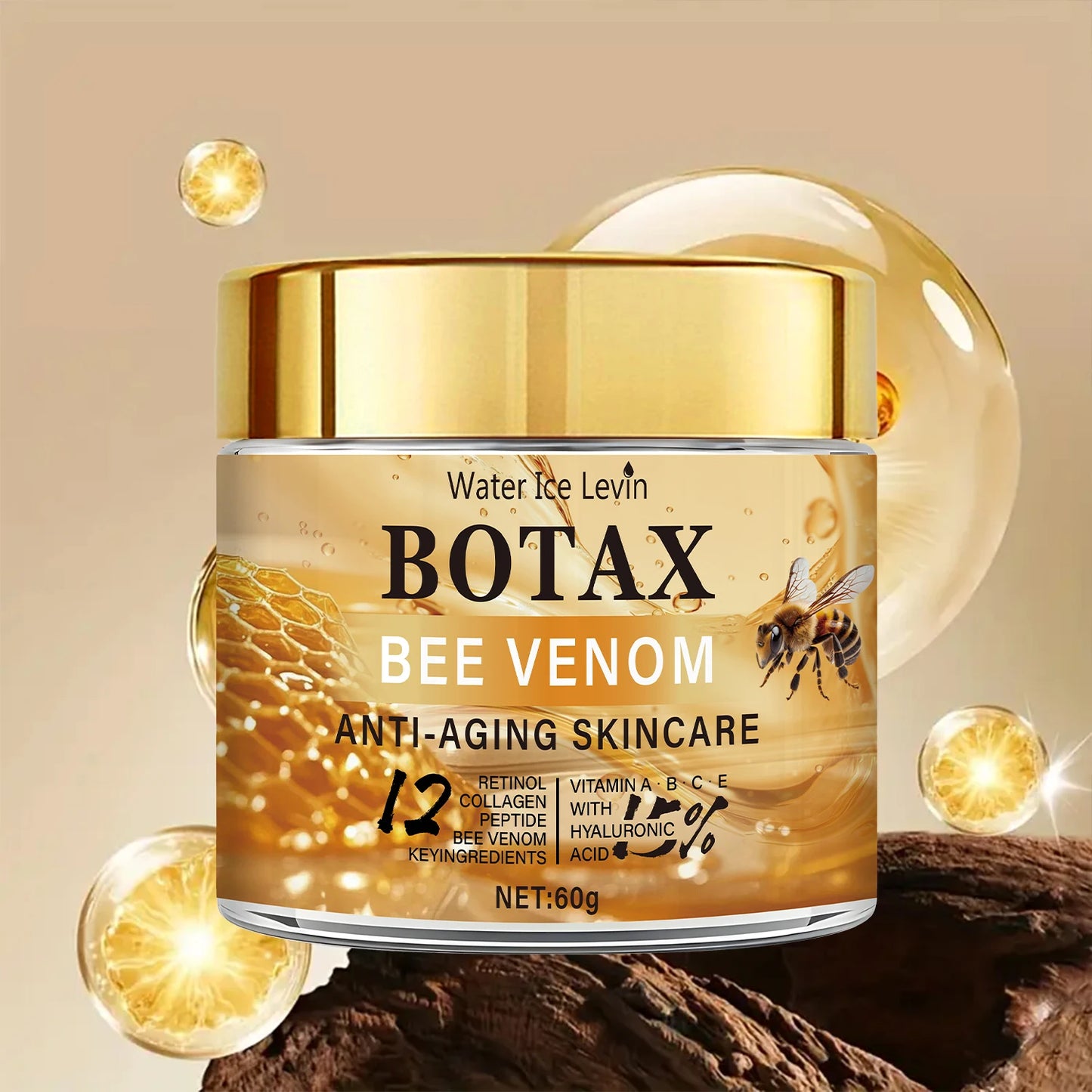 "Botax" Bee Venom Cream - Deep Wrinkle Treatment, Skin Rejuvenation & Firming Action with Collagen Water Ice Levin. 60g.