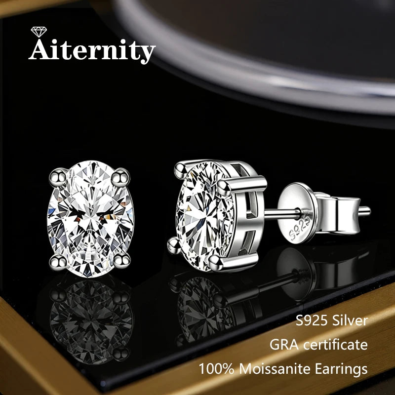 Marquise Cut Moissanite Earrings D VVS1 S925 Silver Plated with GRA Certificate Ladies Earrings Exquisite Wedding Jewelry