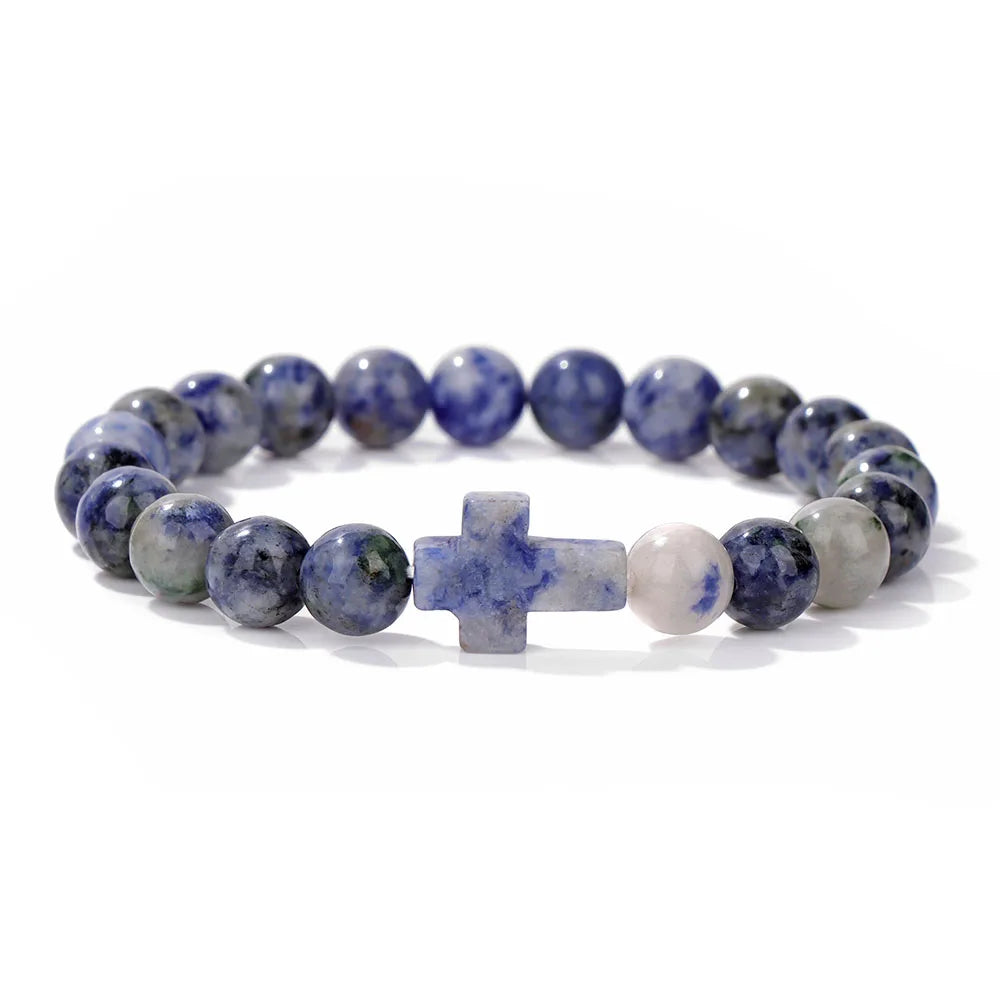 Natural Stone Charm Bracelets For Women Men Amethysts Lapis Lazuli Labradorite White Howlite Elastic Bracelet Jewelry