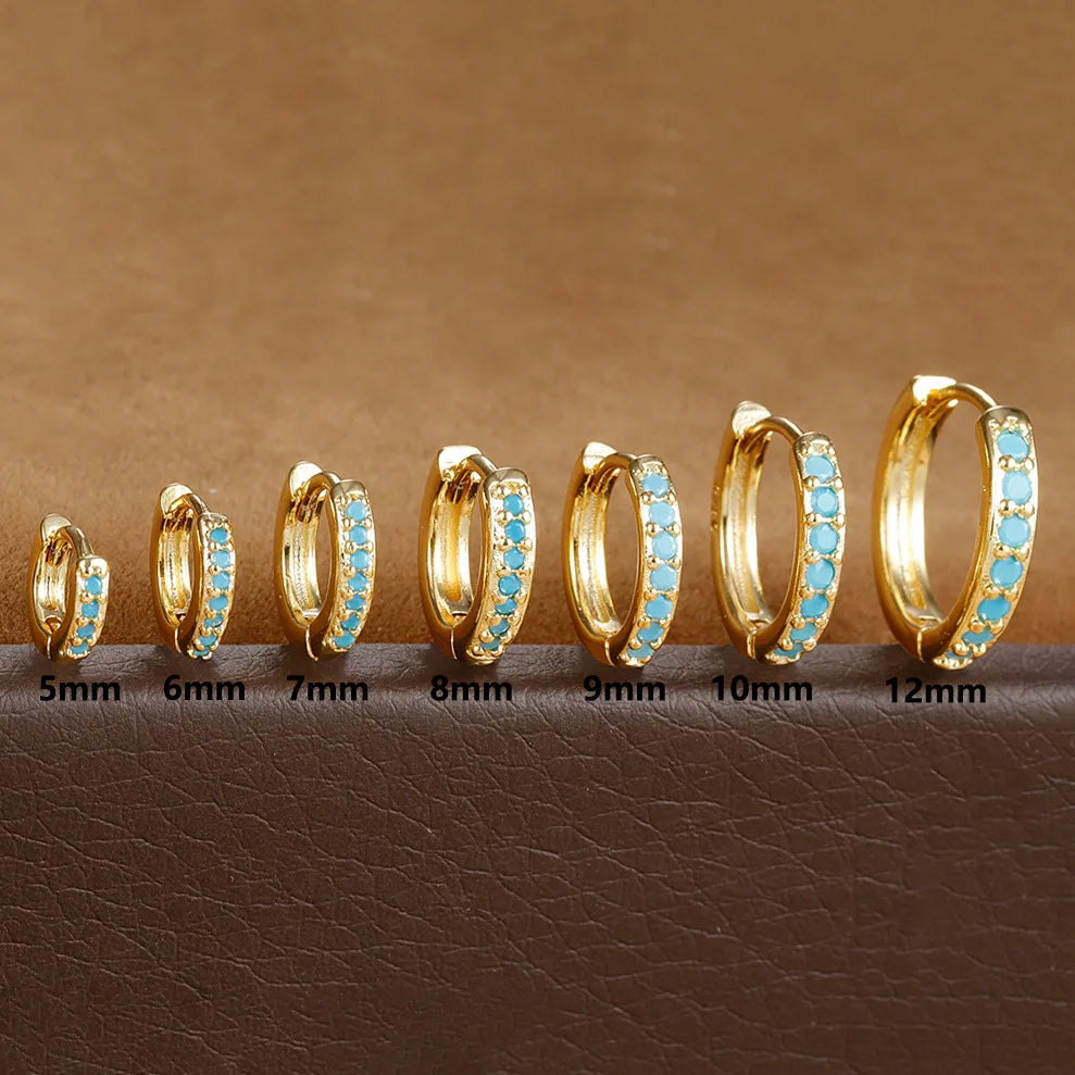 1Pair Stainless Steel Huggie Minimal Hoop Earrings Little Crystal Zirconia Thin Helix Tragus Cartilage Earrings Piercing Jewelry