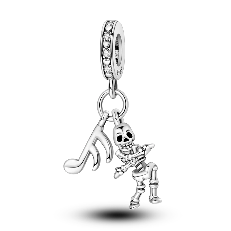 2026 Halloween Skull Charms Bead 925 Sterling Silver Sparkling Zircon Pumpkin Head Dangle Fit Bracelet DIY Jewelry Holiday Gift
