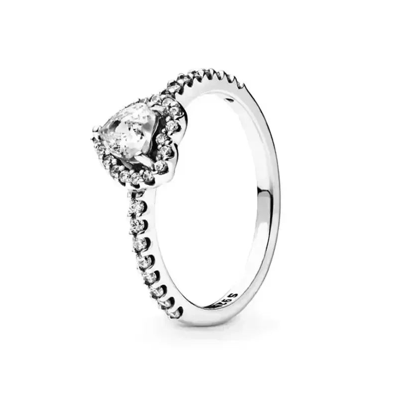 Hot selling 925 silver exquisite luxury sparkling crown heart-shaped women's ring jewelry