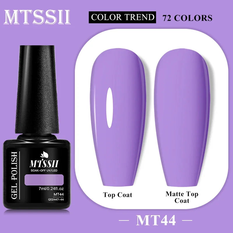 MTSSII 72 Colors 7ml Colorful Gel Nail Polish Nail Supplies Semi Permanent Nail Art Manicure Soak Off LED UV Gel Nail Varnish
