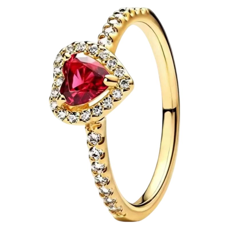 2025 New 925 Silver Red Pink, Purple,green Heart-shaped Rings Are Suitable For Delicate For Women At Wedding Parties Jewelry