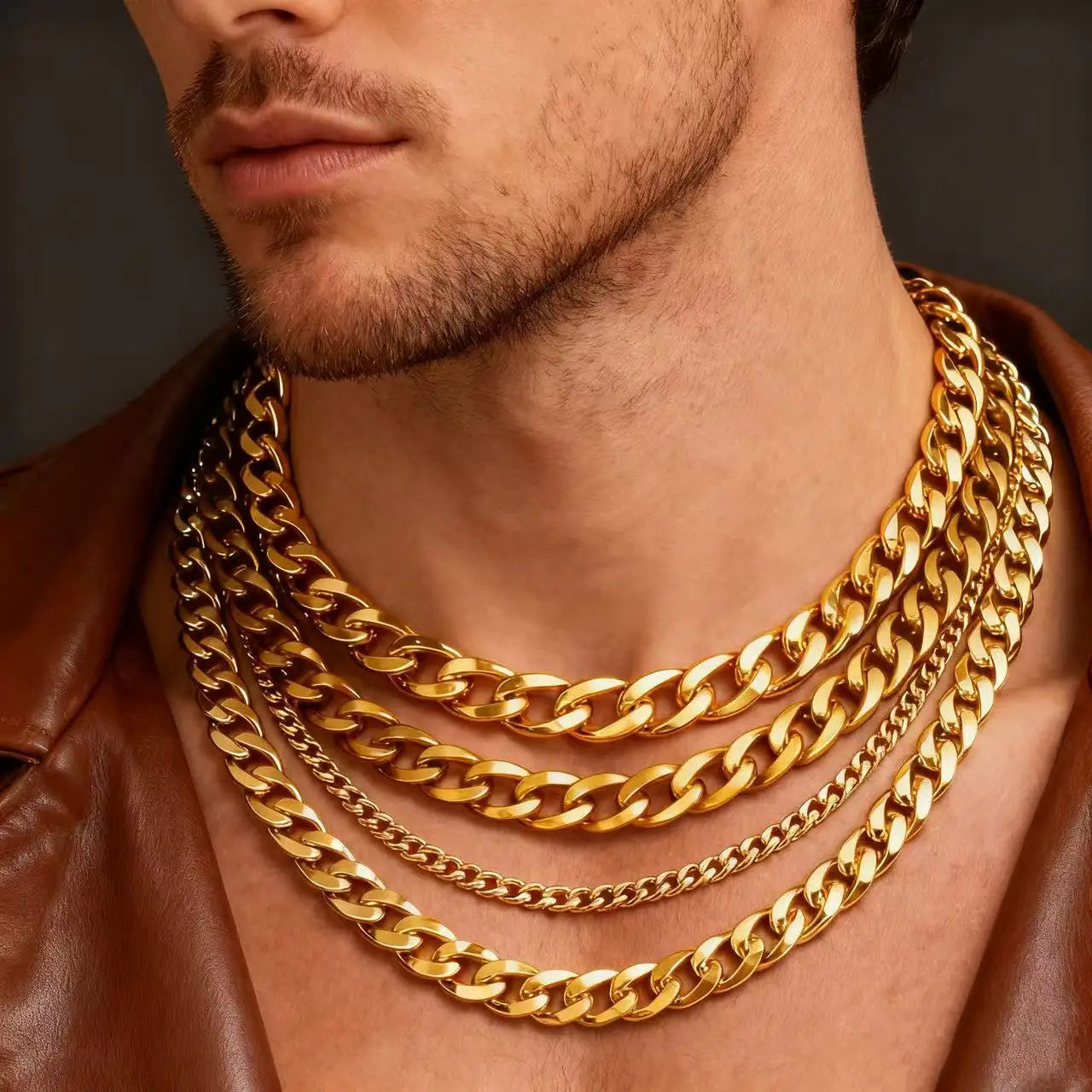 HNSP 3-12MM Stainless Steel Cuban Link Chain Necklace For Men Women Waterproof Jewelry Black Gold Silver Color Curb Chain