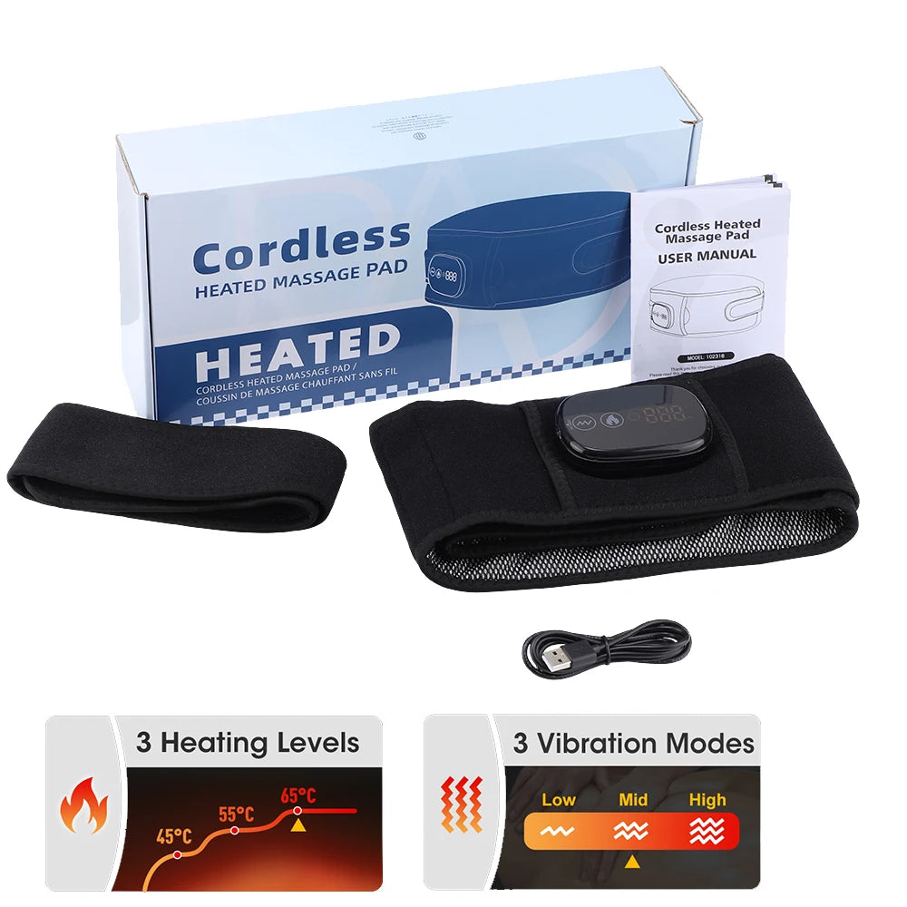 LED Red Light Massaging Heating Inflatable Waist Belt with Airbag Support for Back Pain Relief 3 Heating & Vibration Massage