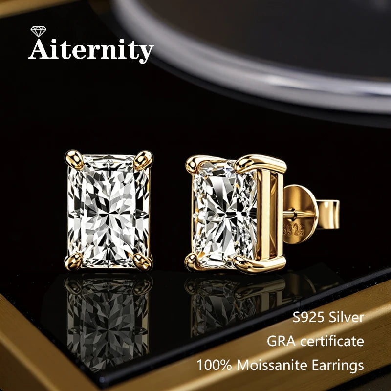 Marquise Cut Moissanite Earrings D VVS1 S925 Silver Plated with GRA Certificate Ladies Earrings Exquisite Wedding Jewelry