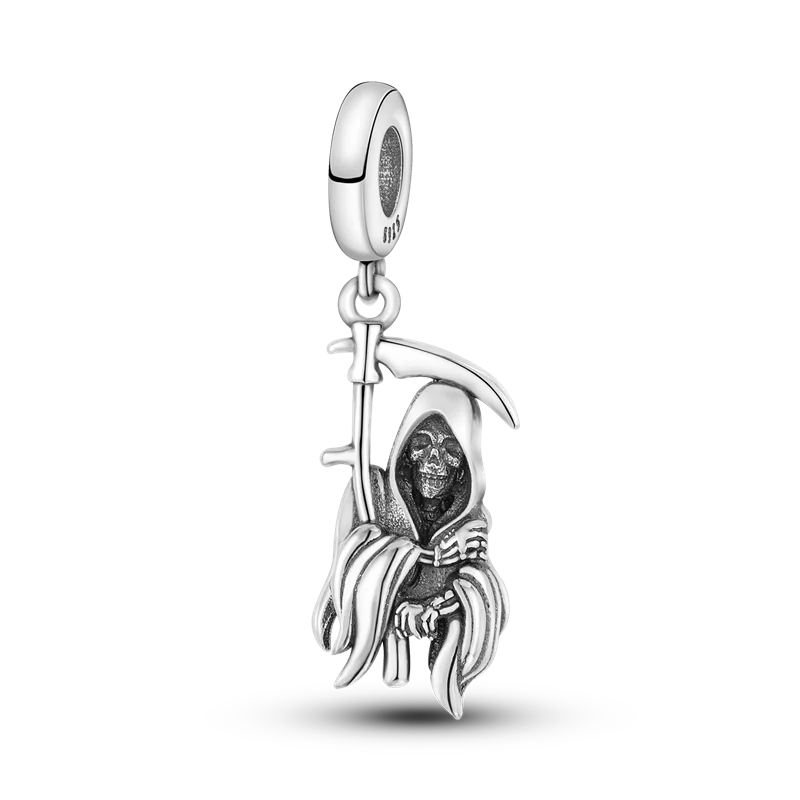 2026 Halloween Skull Charms Bead 925 Sterling Silver Sparkling Zircon Pumpkin Head Dangle Fit Bracelet DIY Jewelry Holiday Gift