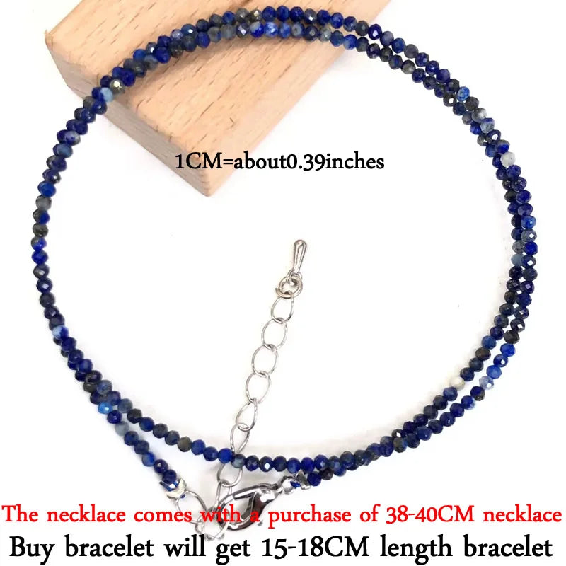 Small Natural Stone Bead Necklace Bracelet for Women, Zircon Tourmaline Pearl Necklace with, Reki Clavicle Chain, Choker, 2-3mm