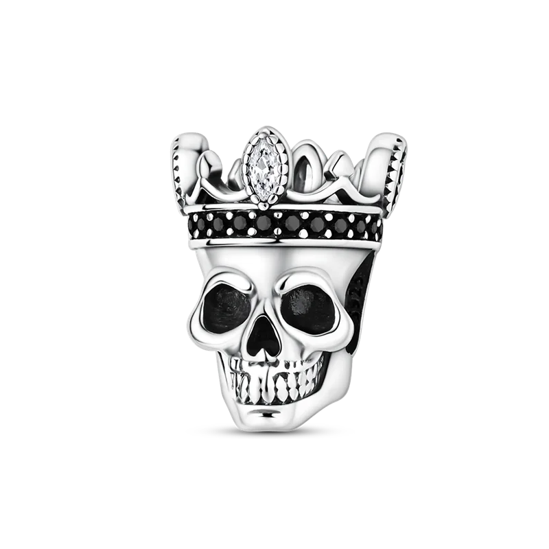 2026 Halloween Skull Charms Bead 925 Sterling Silver Sparkling Zircon Pumpkin Head Dangle Fit Bracelet DIY Jewelry Holiday Gift