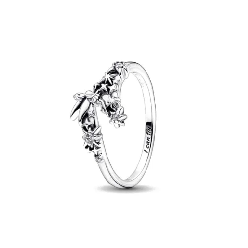 New 925 Silver Heart-Shaped,Floral,Square Ring Suitable for Exquisite High-Quality Jewelry for Women at Wedding Parties