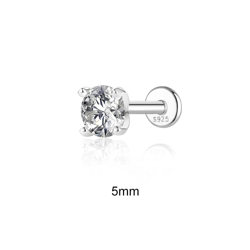 CANNER 0.5-1.2 Carat D Color Moissanite Ear Stud Earrings For Women 925 Sterling Silver Sparkling Piercing Earring Fine Jewelry