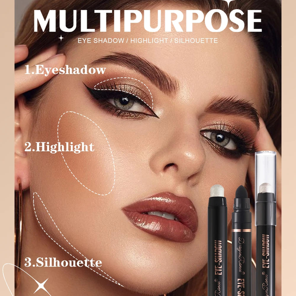 Eyeshadow Pen, Pearlescent Eyeshadow, Versatile, One-Touch Application, Non-Smudging, Waterproof Eyeshadow, High-Gloss, Delicate, Silky, Shimmering Liquid Eyeshadow