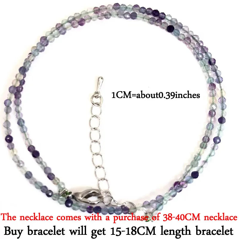 Small Natural Stone Bead Necklace Bracelet for Women, Zircon Tourmaline Pearl Necklace with, Reki Clavicle Chain, Choker, 2-3mm