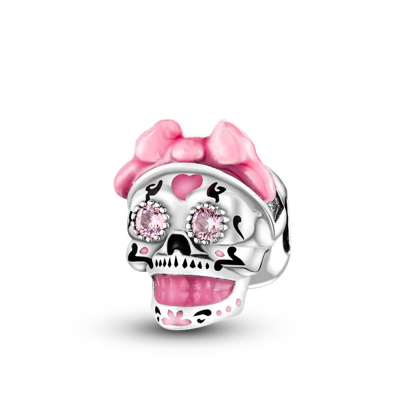 2026 Halloween Skull Charms Bead 925 Sterling Silver Sparkling Zircon Pumpkin Head Dangle Fit Bracelet DIY Jewelry Holiday Gift