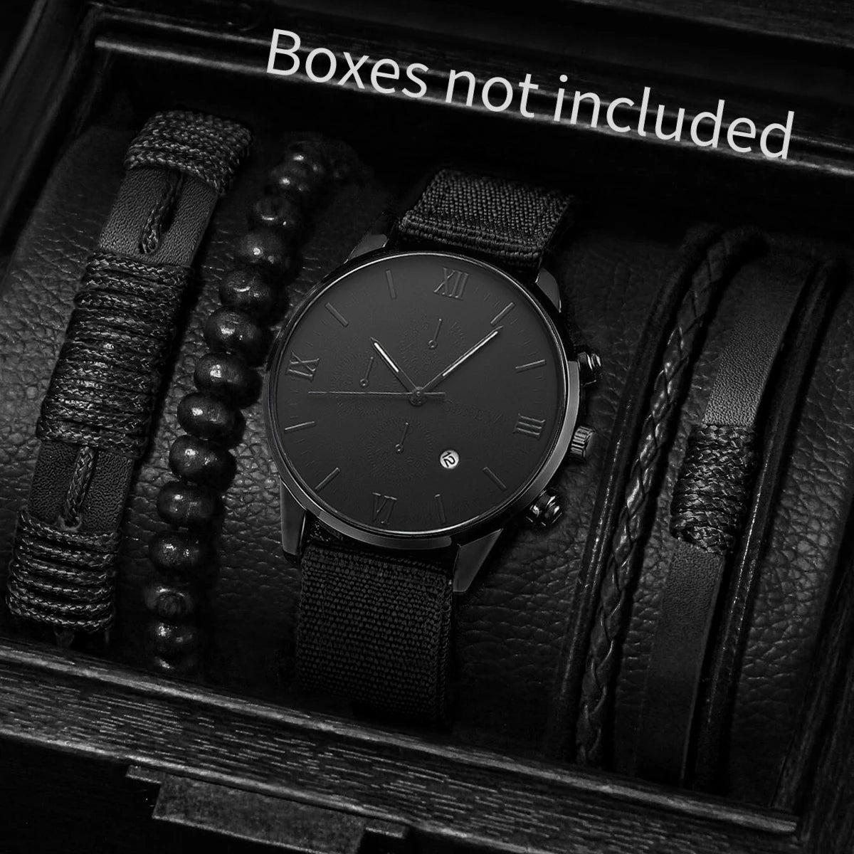 Men Watches Casual Male's Quartz Watch Bracelets Set