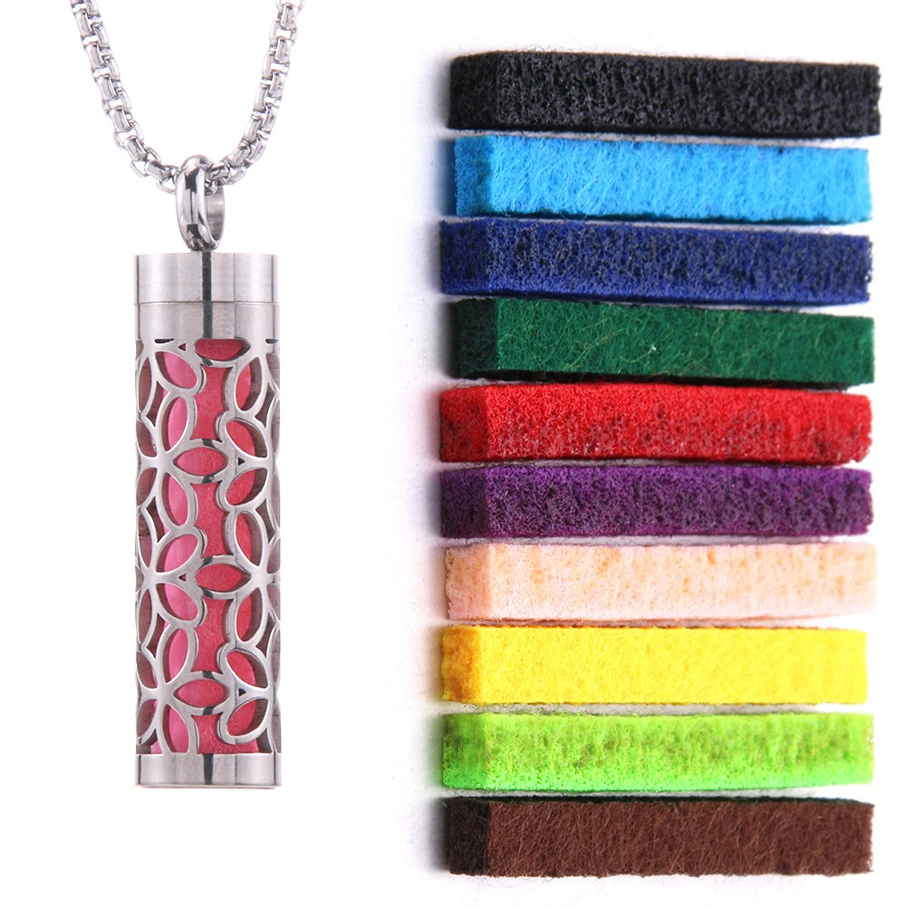 Aromatherapy Necklace Diffuser Pendant 316L Stainless Steel Locket Aroma Perfume Oils Essential Oil Diffuser Pendant Necklace