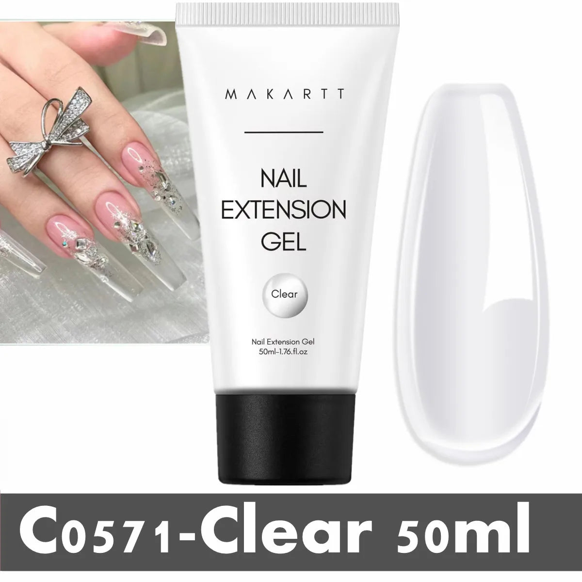 Makartt HEMA-Free Poly Nail Extension Gel 50ml, Hybrid Acrygel Builder Multi-Color, Long-Lasting French Manicure DIY Nail Art