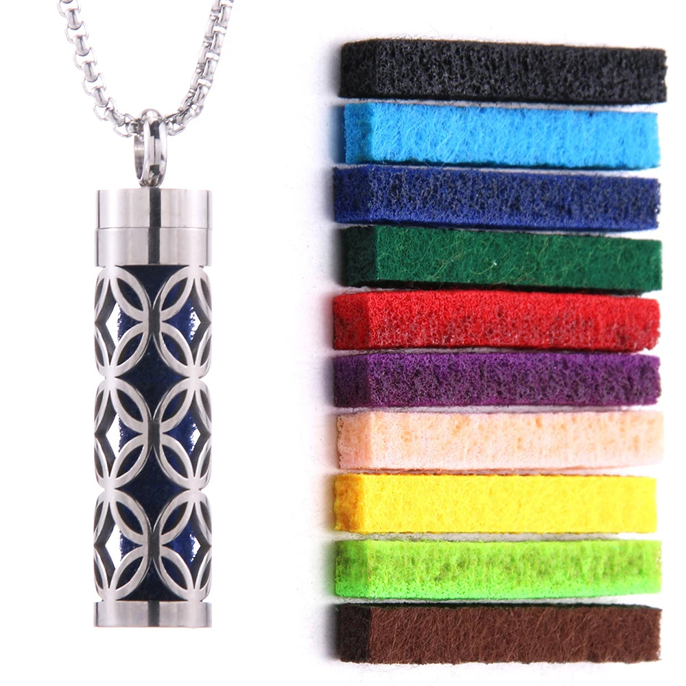 Aromatherapy Necklace Diffuser Pendant 316L Stainless Steel Locket Aroma Perfume Oils Essential Oil Diffuser Pendant Necklace
